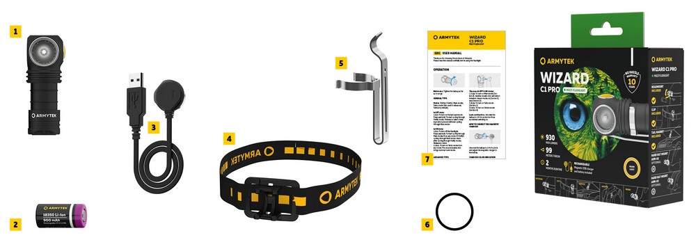 Zloženie bal&iacute;ka lampy čarodejn&iacute;ka C1 Pro Armytek